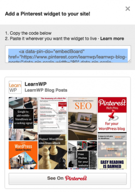 Add a Pinterest widget to your site