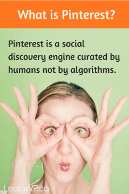 Pinterest is a social discovery engine curated by humans not by algorithms.  - LearnWP