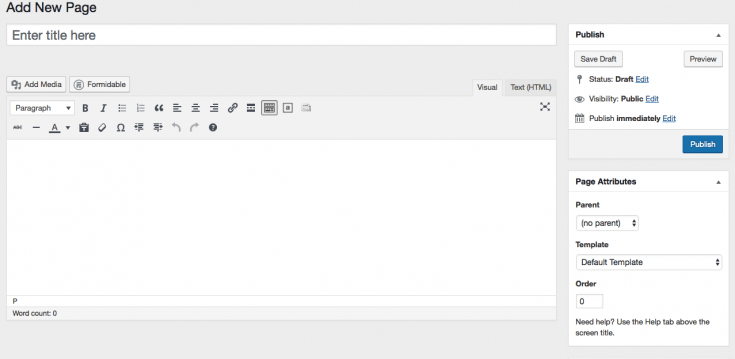 Classic WordPress Visual Editor