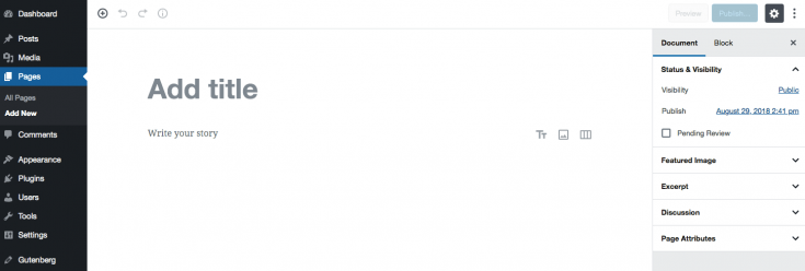 The WordPress Gutenberg Editor