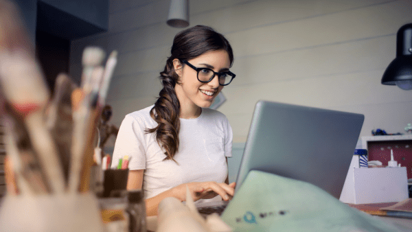 Artist at a laptop